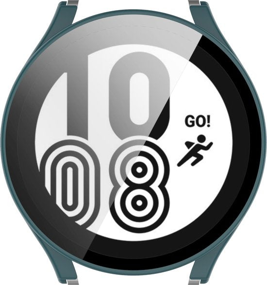 YONO Case geschikt voor Galaxy Watch 4 44mm - Screen Protector Hoesje - Full Cover Bumper - Donkergroen