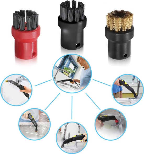 YONO Accessoires Set geschikt voor Kärcher Easyfix SC5 - SC4 - SC3 - SC2 - Stoomreinigeraccessoires met Doeken - 11 Delig