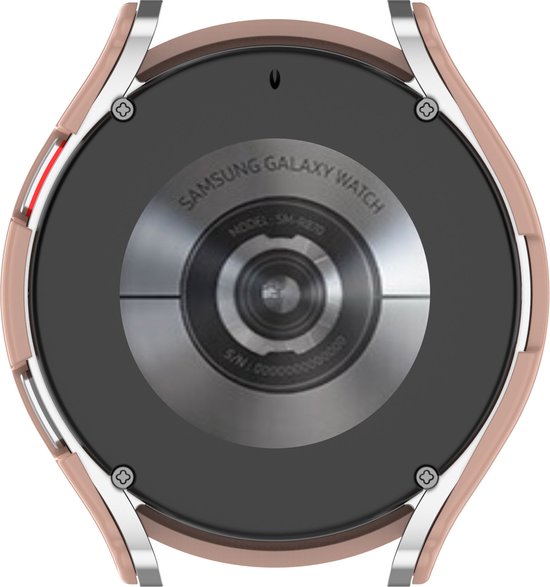 YONO Case geschikt voor Galaxy Watch 4 44mm - Screen Protector Hoesje - Full Cover Bumper - Lichtroze