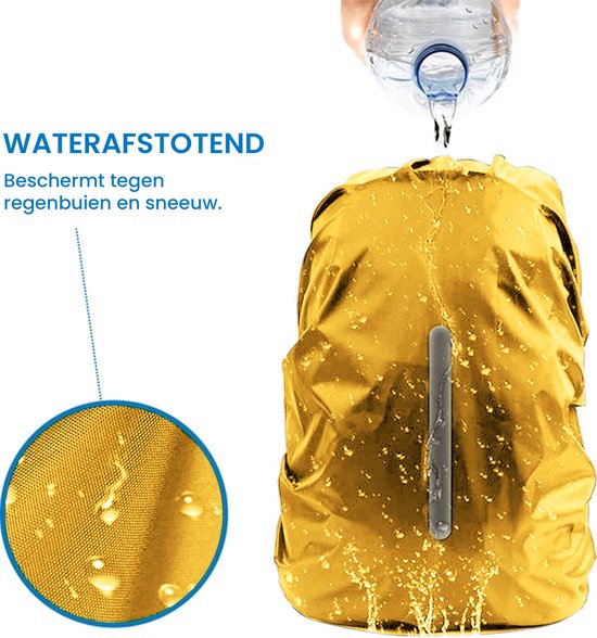 YONO Regenhoes Rugzak Waterdicht - Backpack Hoes - Reflecterend - 30 tot 40 Liter - Geel - M