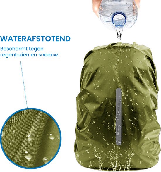 YONO Regenhoes Rugzak Waterdicht - Backpack Hoes - Reflecterend - 60 tot 70 Liter - Groen - XL