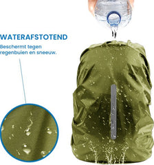 YONO Regenhoes Rugzak Waterdicht - Backpack Hoes - Reflecterend - 71 tot 80 Liter - Groen - XXL