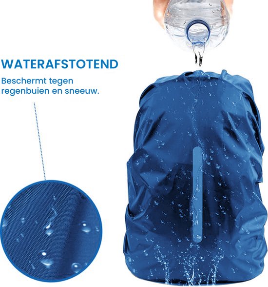 YONO Regenhoes Rugzak Waterdicht - Backpack Hoes - Reflecterend - 60 tot 70 Liter - Blauw - XL