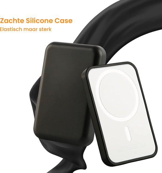 YONO Siliconen Case geschikt voor Apple Magsafe Battery Pack - Back Cover Hoesje - Beschermhoes - Zwart