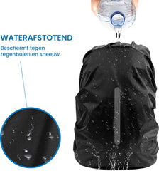 YONO Regenhoes Rugzak Waterdicht - Reflecterende Backpack Hoes Vliegtuig - 41 tot 59 Liter - Zwart - L