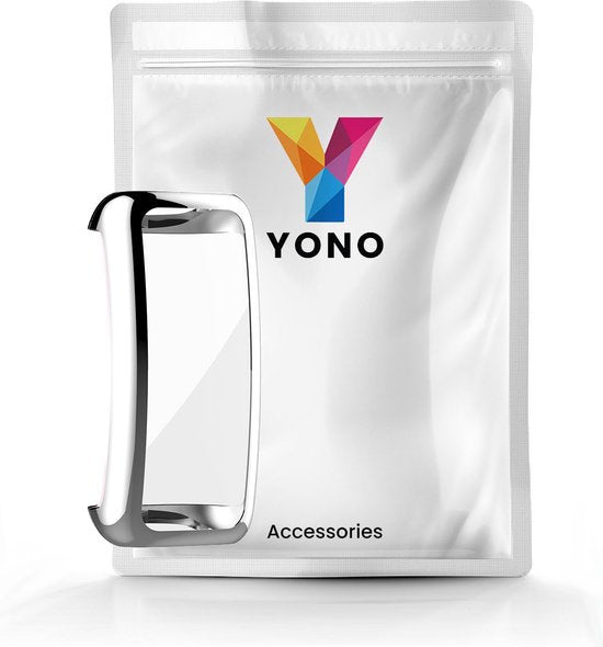 YONO Bumper geschikt voor Fitbit Inspire 3 – Siliconen Case – Screenprotector Hoesje – Zilver