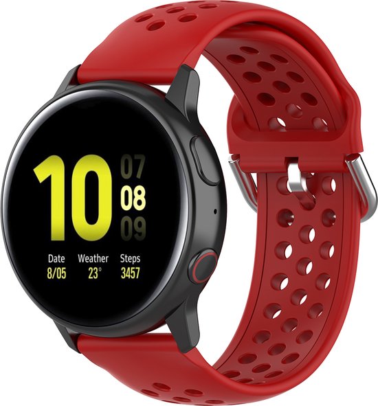 YONO Sport Air Bandje 20mm - Horlogebandje geschikt voor Samsung Galaxy Watch 7/6/5 / Pro / 4 / 3 / Active 2 - Garmin Approach / Forerunner / Venu 2 Plus / SQ / Vivomove - Polar Ignite / Unite – Huawei - Rood