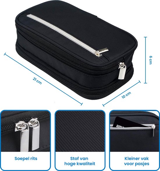 YONO Pennen Etui Large - Pennenzak voor Kinderen en Volwassenen - Schooletui voor Jongens en Meisjes - Back To School - Zwart