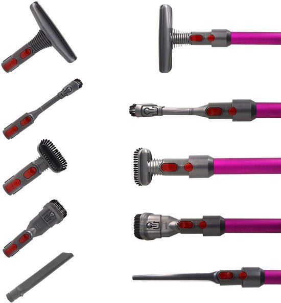 YONO Opzetstuk Accessoires Set geschikt voor Dyson V15 V11 V10 V8 - Mondstuk - Zuigmond - Borstel - Onderdelen Steelstofzuiger - 6in1 Accessoires
