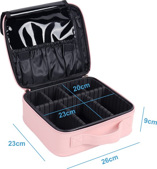 YONO Make Up Tas met Organizers - Beautycase Koffer - Dames en Meisjes - Roze