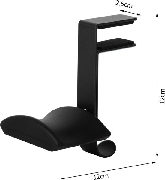 YONO Headset Houder Bureau - Koptelefoon Haak - Hoofdtelefoon Hanger - Zwart