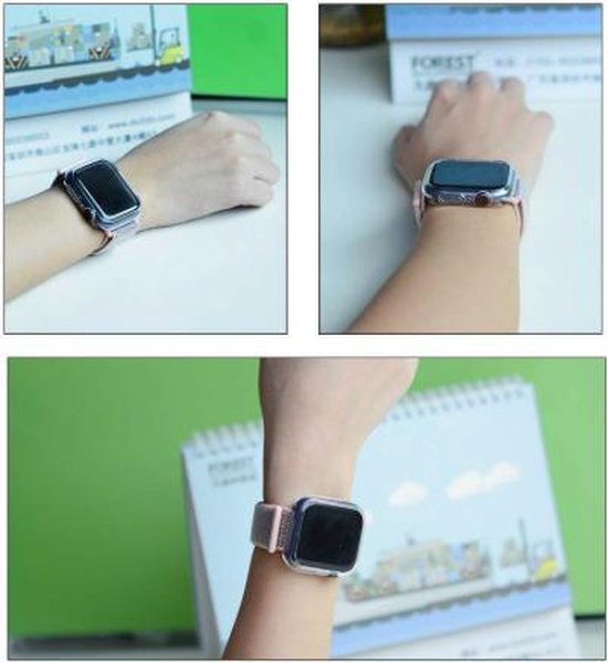 Bumper geschikt voor Apple Watch 44mm series 4/5/6 – Siliconen Case Screenprotector Hoesje – Transparant