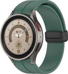 YONO Luxe Siliconen Sport Bandje 20mm geschikt voor Samsung Galaxy Watch 7 / 6 / 5 / 4 (40/43/44/47 mm) - Donkergroen