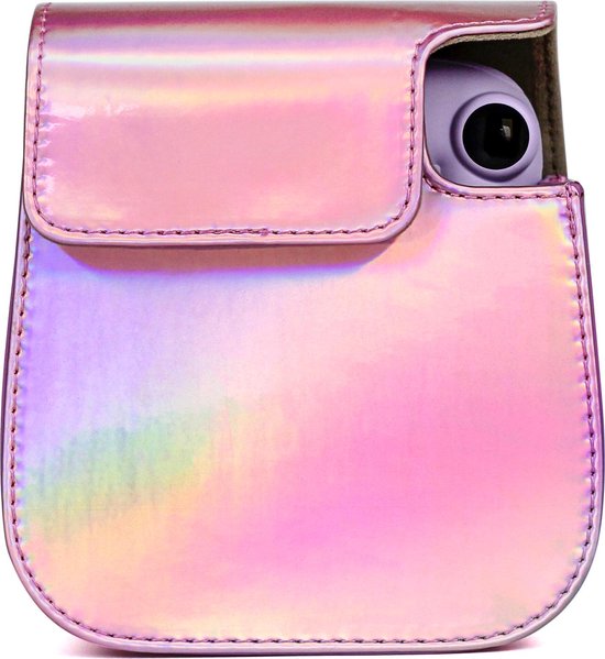 YONO Case geschikt voor Fujifilm Instax Mini 11 / 9 / 8 – Hoesje met Draagriem – Camera Tas - Rose Gold