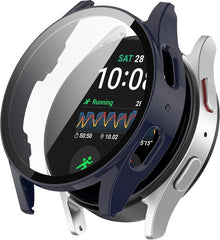 YONO Hoesje geschikt voor Samsung Galaxy Watch 7 - 40mm - Screenprotector Case - Glas - Blauw