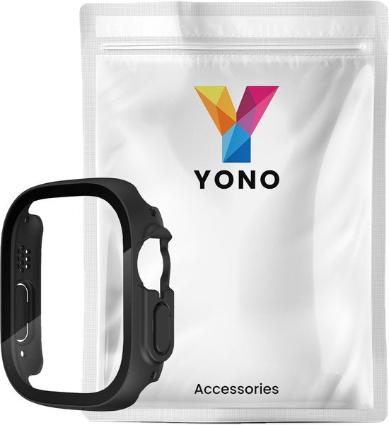 YONO Screen Protector Bumper geschikt voor Apple Watch Ultra (49mm) - Full Cover Case - Hoesje - Zwart