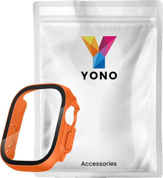 YONO Screen Protector Bumper geschikt voor Apple Watch Ultra (49mm) - Full Cover Case - Hoesje - Oranje