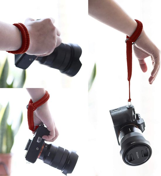 YONO Camera Polsband Vintage - Hand Strap - Wrist Riem - Universeel - Rood