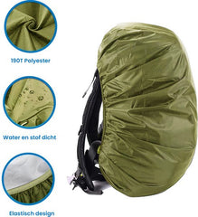 YONO Regenhoes Rugzak Waterdicht - Backpack Hoes - Reflecterend - 71 tot 80 Liter - Groen - XXL