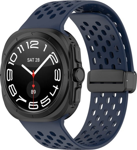 YONO Siliconen Sport Air Bandje geschikt voor Samsung Galaxy Watch Ultra (47mm) - Donkerblauw
