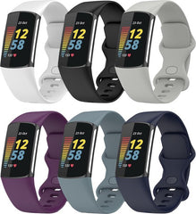 YONO Siliconen Bandjes geschikt voor Fitbit Charge 5 / 6 - 6-Pack - Large