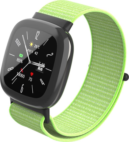 YONO Nylon Velcro Bandje geschikt voor Fitbit Versa 4 / Sense 2 - Vibrant
