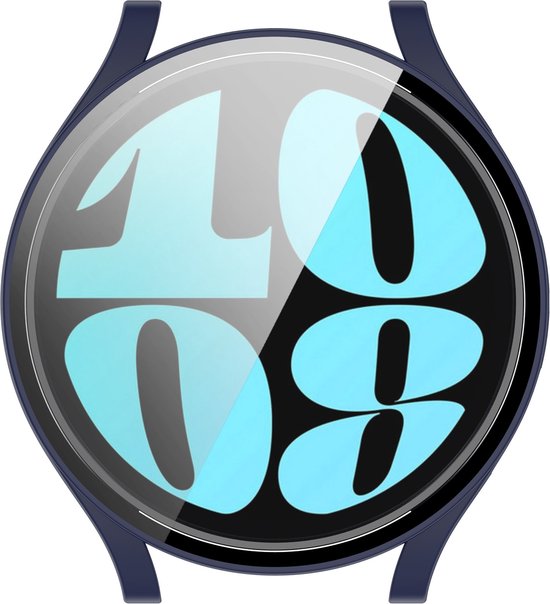 YONO Bumper geschikt voor Samsung Galaxy Watch 6 - 44mm - Screen Protector Hoesje - Full Cover Case - Donkerblauw
