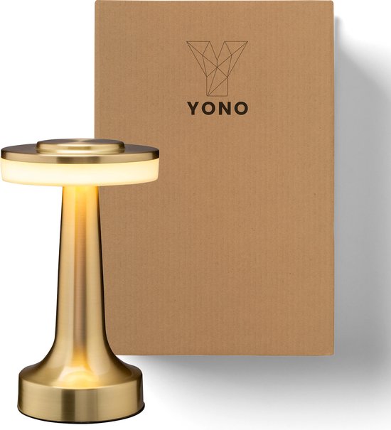 YONO Tafellamp Oplaadbaar - Lamp met Touch Functie - Slaapkamer - Woonkamer - Goud