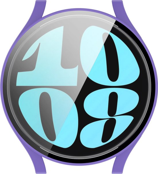 YONO Bumper geschikt voor Samsung Galaxy Watch 6 - 44mm - Screen Protector Hoesje - Full Cover Case - Lichtpaars