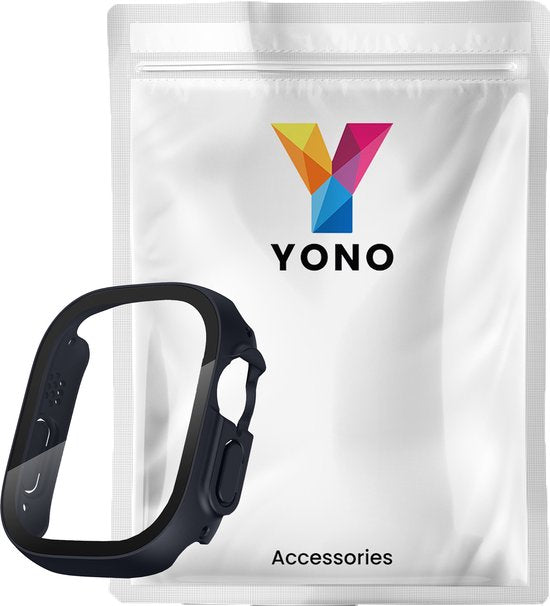 YONO Screen Protector Bumper geschikt voor Apple Watch Ultra (49mm) - Full Cover Case - Hoesje - Donkerblauw