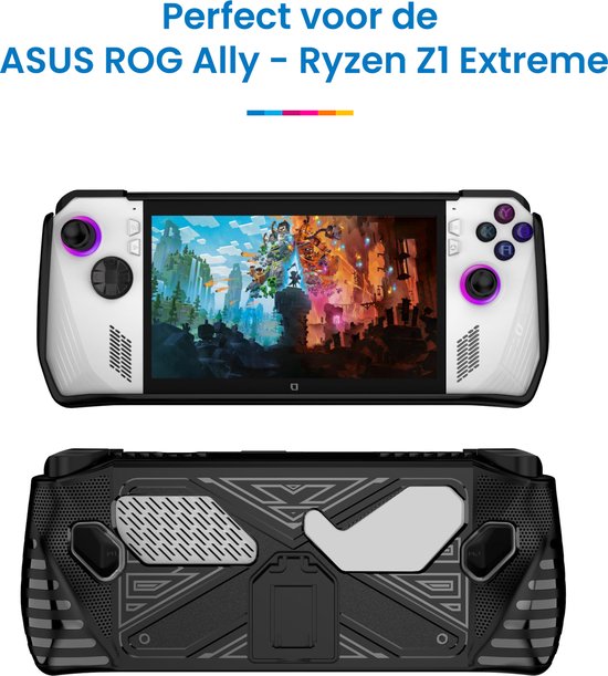 YONO Grip Case geschikt voor ASUS ROG Ally - Ryzen Z1 Extreme - Bescherm Hoesje met Standaard - Zwart