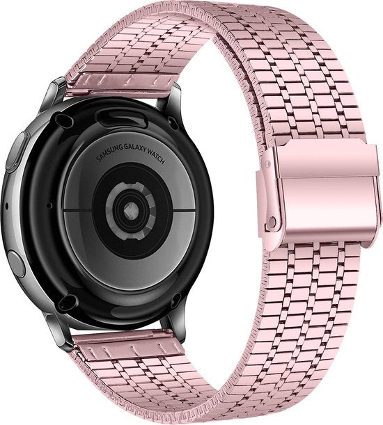 YONO Miami Schakel Bandje 20mm - Metalen Horlogebandje geschikt voor Samsung Galaxy Watch 7/6/5 / Pro / 4 / 3 / Active 2 - Polar Ignite / Unite – Huawei - Roze