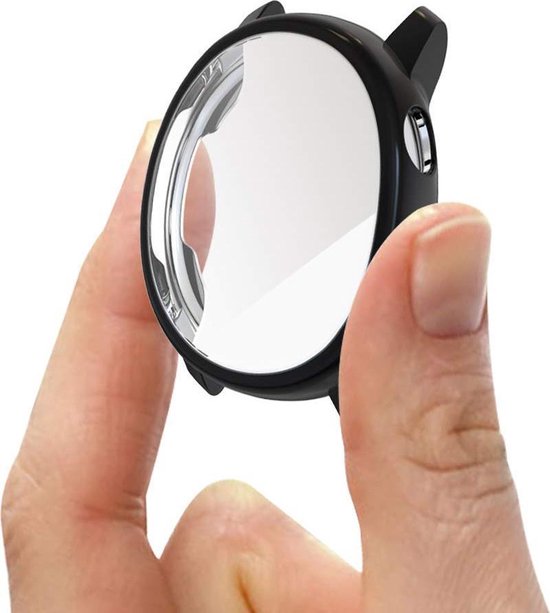 YONO Full Cover Bumper geschikt voor Samsung Galaxy Watch Active 2 40mm – Siliconen Case Screenprotector Hoesje – Zwart