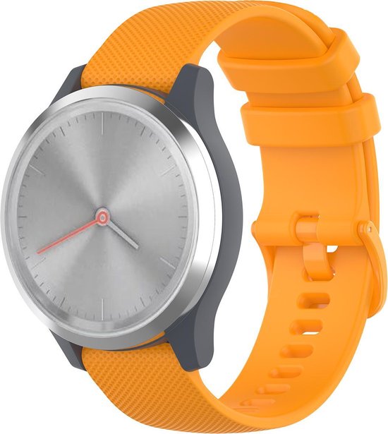 YONO Siliconen Sport Bandje 20mm - geschikt voor Samsung Galaxy Watch 7 / 6 / 5 / Pro / 4 / 3 / Active 2 - Garmin Approach / Forerunner / Venu 2 Plus / SQ / Vivomove - Polar Ignite / Unite – Huawei - Oranje