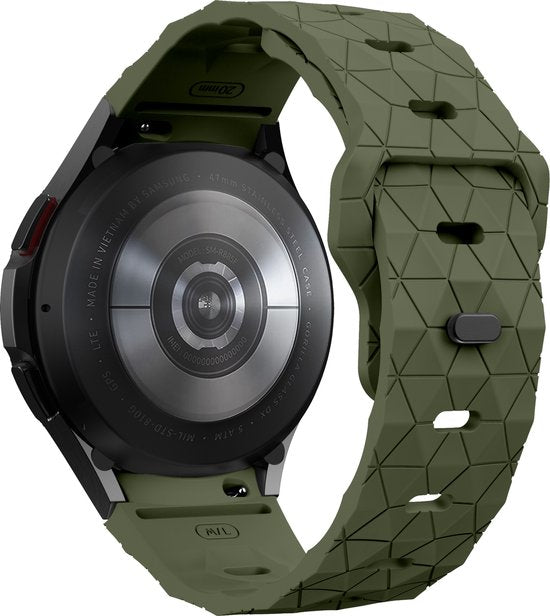 YONO Hexagon Bandje 20mm - Horlogebandje geschikt voor Samsung Galaxy Watch 7/6/5/4 (40/43/44/47mm Classic & Pro) - Donkergroen