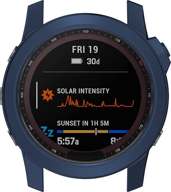 YONO Bumper geschikt voor Garmin Fenix 7S - Siliconen Hoesje - Bescherming Case - Donkerblauw