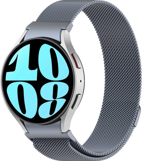 YONO Smartwatch Bandje geschikt voor Samsung Galaxy Watch 7 - 40mm - 44mm - Milanees - Grijs