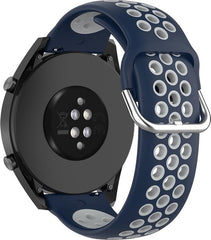 YONO Sport Air Smartwatch Bandje 20mm - Horlogebandje geschikt voor Samsung Galaxy Watch 7 / 6 / 5 / Pro / 4 / 3 / Active 2 - Polar Ignite / Unite – Huawei - Donkerblauw / Grijs