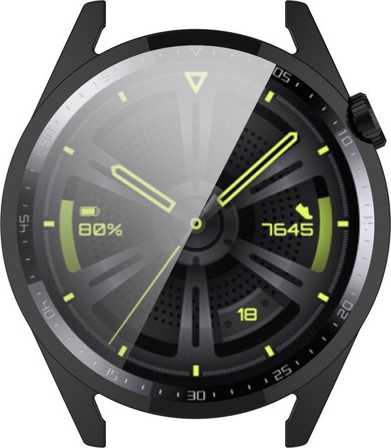 YONO Bumper geschikt voor Huawei Watch GT 3 - 46mm - Full Cover Soft Case - Hoesje - Zwart