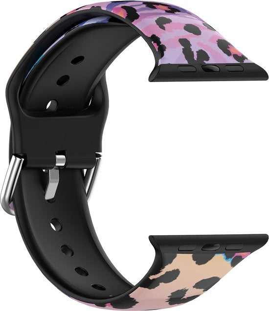 YONO Special Siliconen Bandje geschikt voor Apple Watch 41 mm - 40 - 38 - Panter