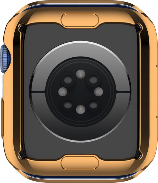 YONO Full Cover Bumper geschikt voor Apple Watch Series 7 / 8 / 9 (41 mm) - Screen Protector Hoesje iWatch - Rose Goud