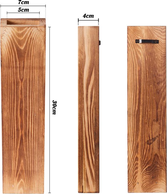 YONO Wandvaas Binnen - 4 Stuks - Hout - Muurvaas - Wandpot - Bloempot Muur