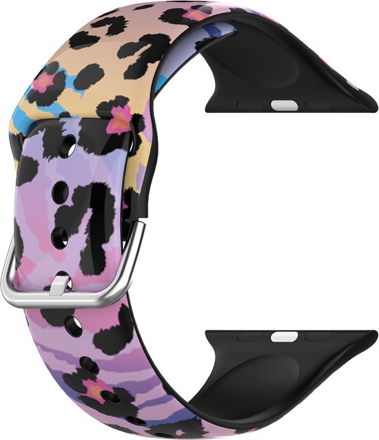 YONO Special Siliconen Bandje geschikt voor Apple Watch 41 mm - 40 - 38 - Panter