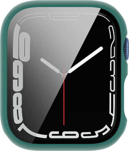 YONO Screen Protector Case geschikt voor Apple Watch Series 7 / 8 / 9 (41 mm) - Full Cover Bumper Hoesje iWatch - Groen