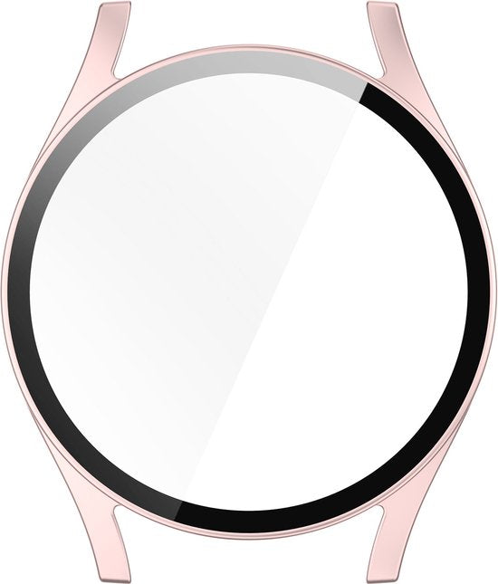 YONO Hoesje geschikt voor Samsung Galaxy Watch 7 - 44mm - Screenprotector Case - Glas - Roze