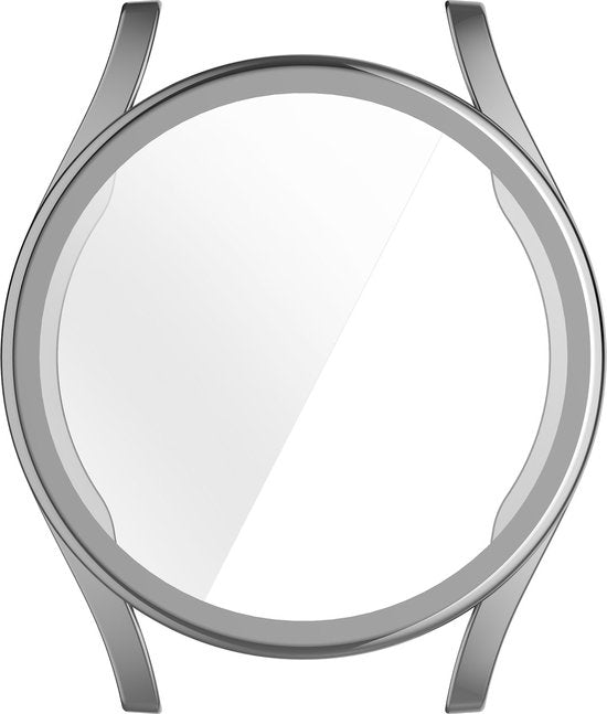 YONO Hoesje geschikt voor Samsung Galaxy Watch 7 - 44mm - Screenprotector - TPU - Zilver