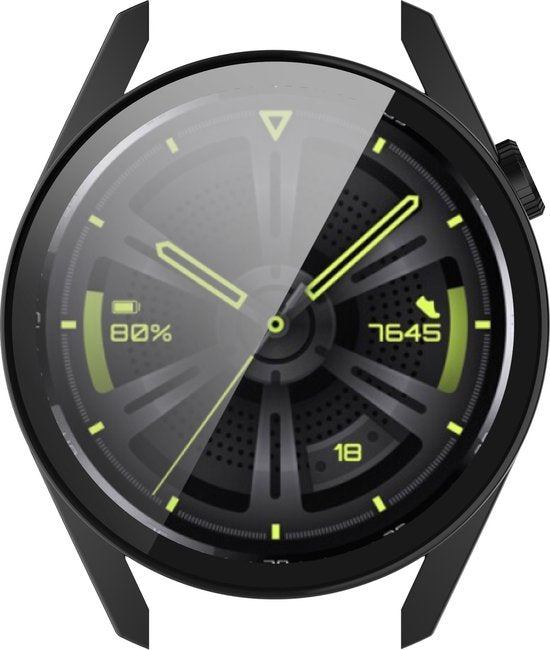 YONO Case geschikt voor Huawei Watch GT 3 - 46mm - Screen Protector Hoesje - Full Cover Bumper - Zwart