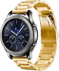 YONO Smartwatch Bandje - 22mm - geschikt voor Samsung Galaxy Watch - Garmin - Huawei - Polar - Schakel - RVS - Goud