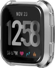 Protective Case Bumper geschikt voor Fitbit Versa – Screen Protector Hoesje - Siliconen Bescherming Transparant