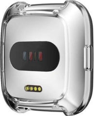 Protective Case Bumper geschikt voor Fitbit Versa – Screen Protector Hoesje - Siliconen Bescherming Transparant